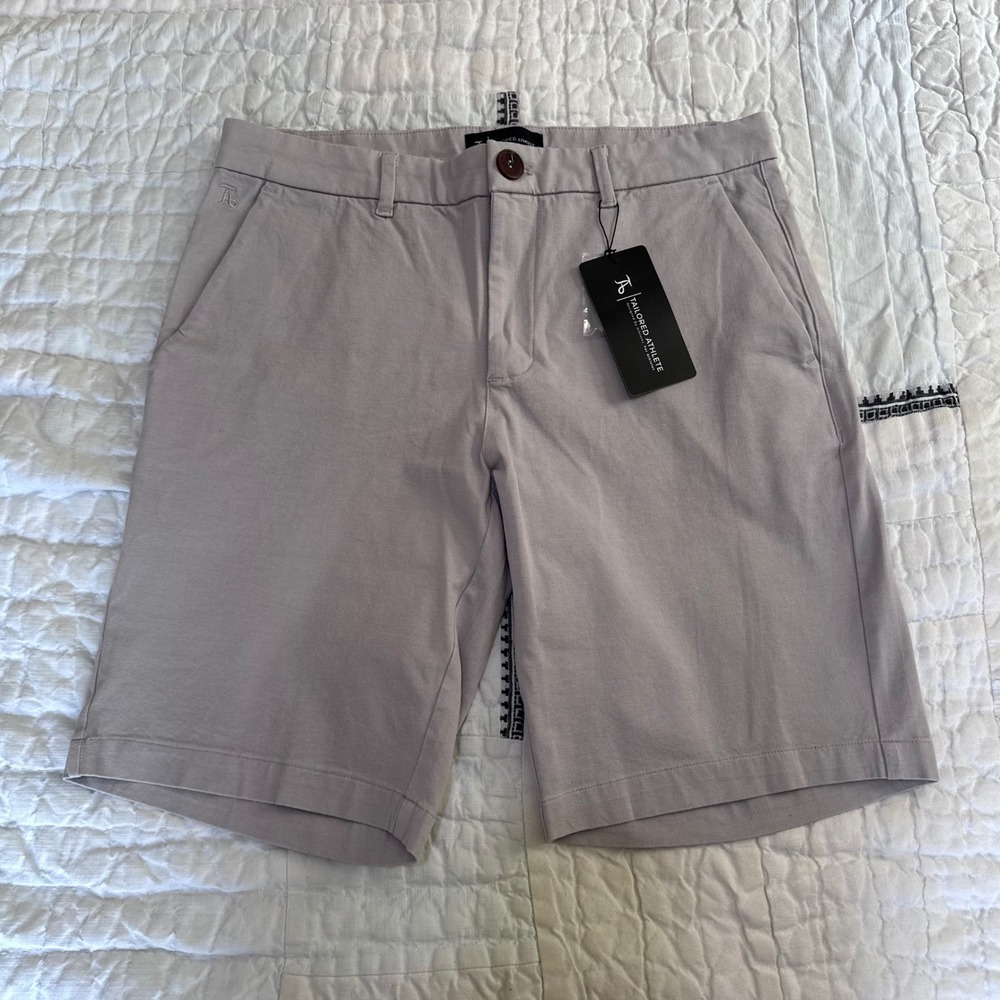 Tailored Athlete Chino Short Light Grey Slim Athletic Fit Size 32